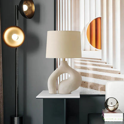 30x45cm Nordic fabric table lamp with resin base and cloth shade for modern interiors