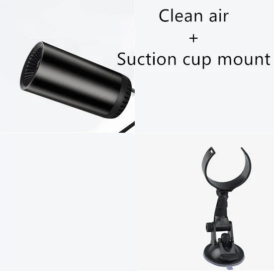 Efficient car heating and cooling fan with 360-degree rotation for defrosting and defogging
