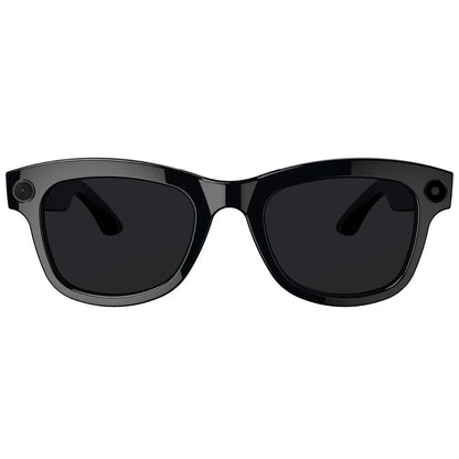 M01 AI translation video glasses with HD camera, shown with black and transparent lens options.