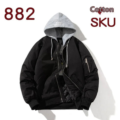 Men's plus-size pilot jacket in loose fit with embedded line pockets