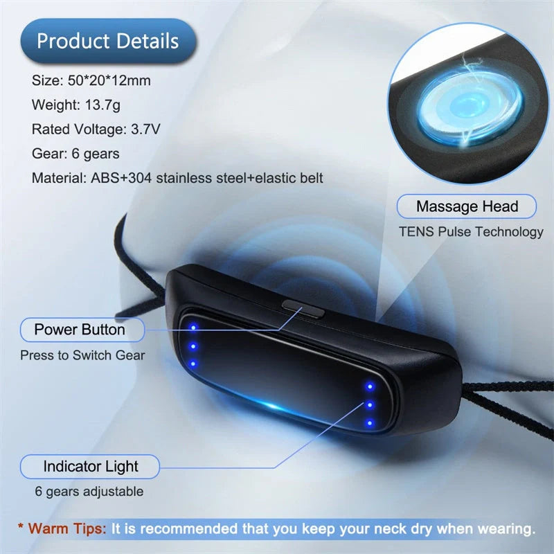 Smart Anti-Snoring Device with EMS Pulse Technology in Black
