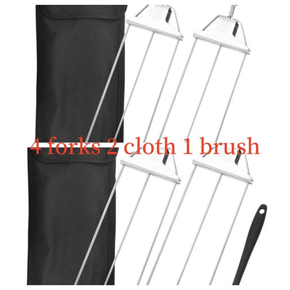 Durable stainless steel barbecue skewers with secure gripping, even cooking, and easy food removal