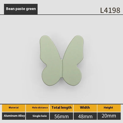 Butterfly cartoon cabinet door handle in multiple colours for children's room furniture