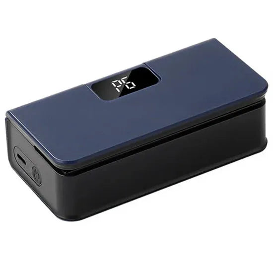Small white portable mini sealing machine for heat sealing plastic snack bags measuring 4x3.5x14.4cm