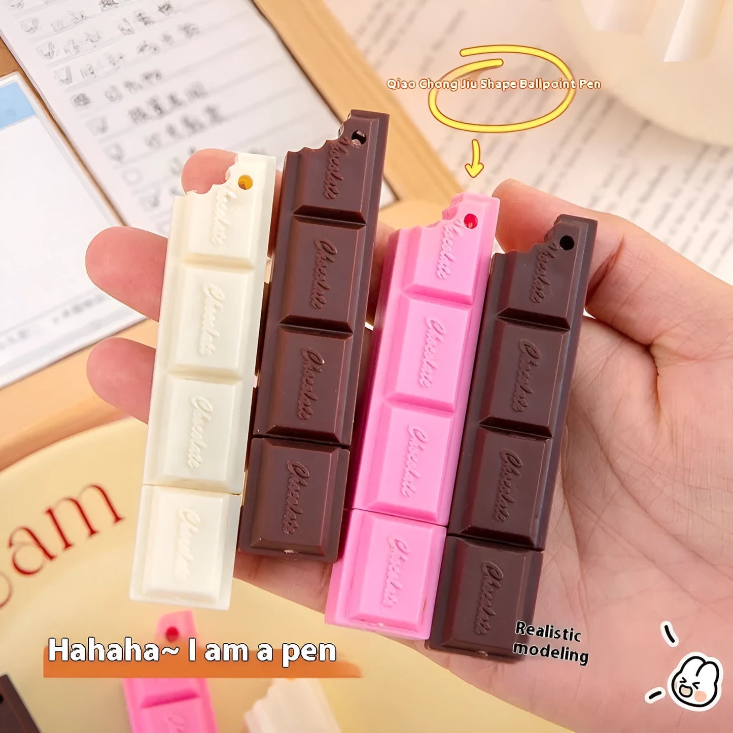 Chocolate-themed cartoon simulation ballpoint pen with 0.5mm bullet tip