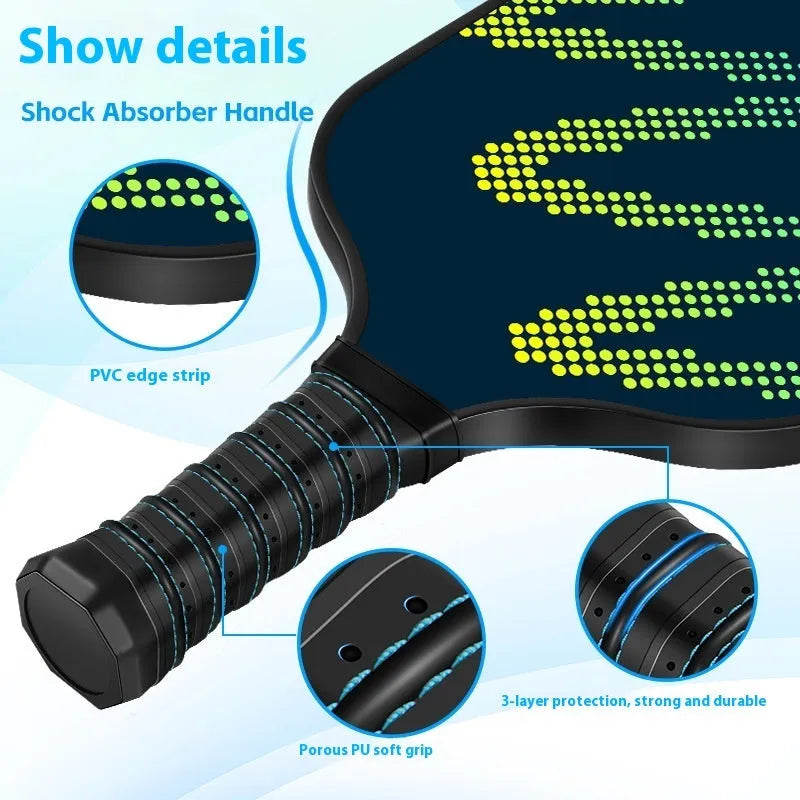 High-density fibreglass table tennis racket for outdoor sports use.