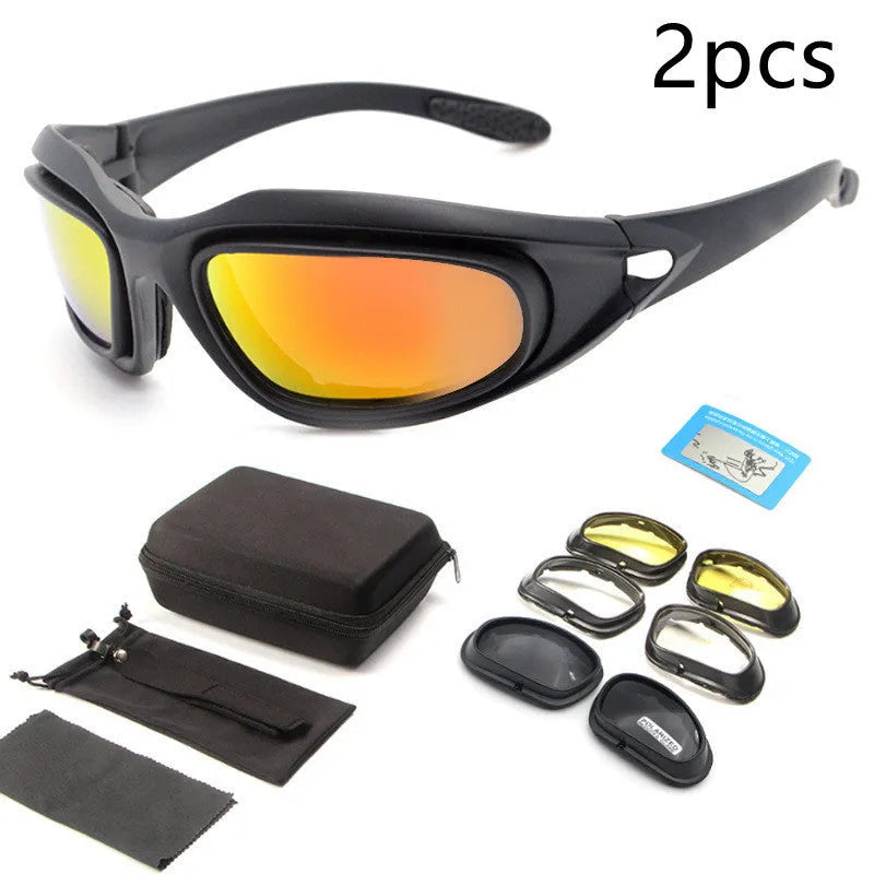 Tactical sports sunglasses with polarized lenses for outdoor cycling
