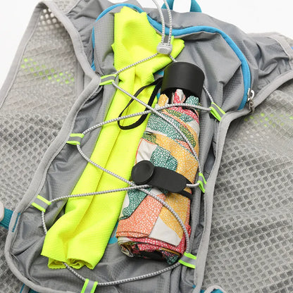 Multifunctional nylon running backpack with reflective strips, shown in one of six colour options.