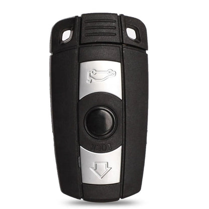 CAS3 BMW replacement car key fob with three buttons and a blank metal blade.