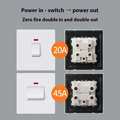 25A 45A high-current plastic switch with light panel for curved rack electrical installations
