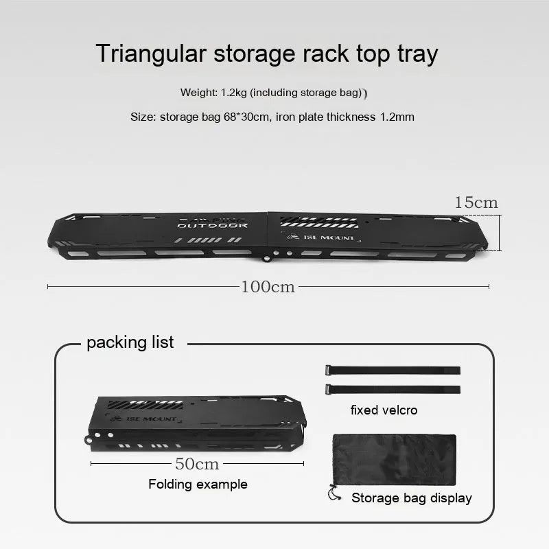 Aluminium alloy folding clothes drying rack with triangle frame and side hanger hooks for camping.