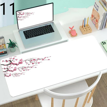Large gaming mouse desk mat with printed design, multiple size options from 300x600mm to 400x900mm