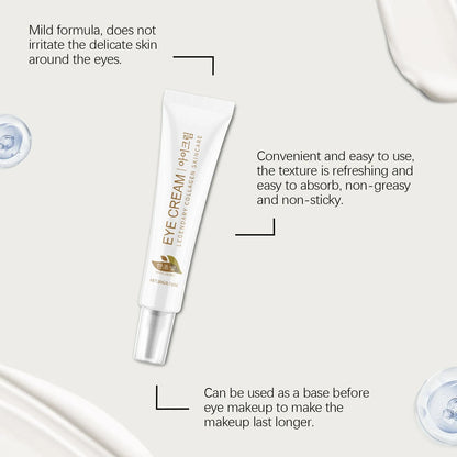 White jar of collagen and hyaluronic acid eye cream, 20g net weight.