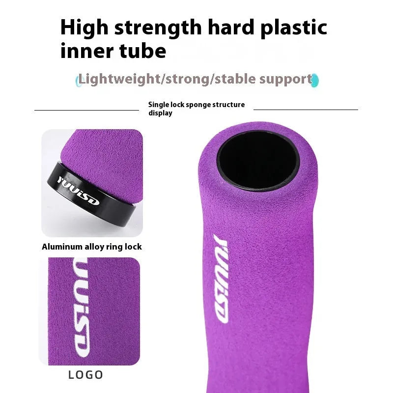 Mountain bike handle cover in soft sponge material with shock absorber design
