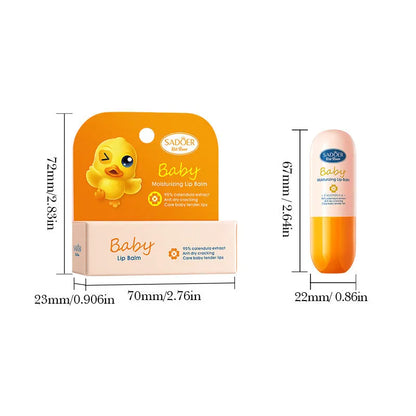 Anti-chapped lip moisturising lipstick tube with multiple formula variant labels