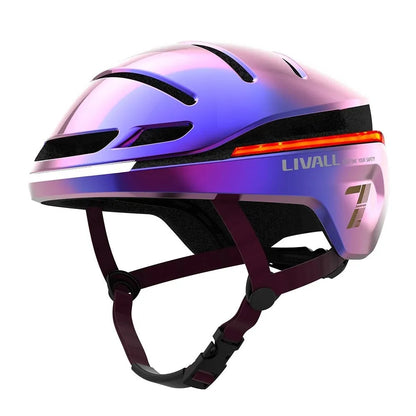Smart bicycle helmet with integrated LED safety lights for night cycling in multiple colour options