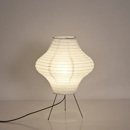 Japanese style decorative table lamp with paper shade and three-colour light source