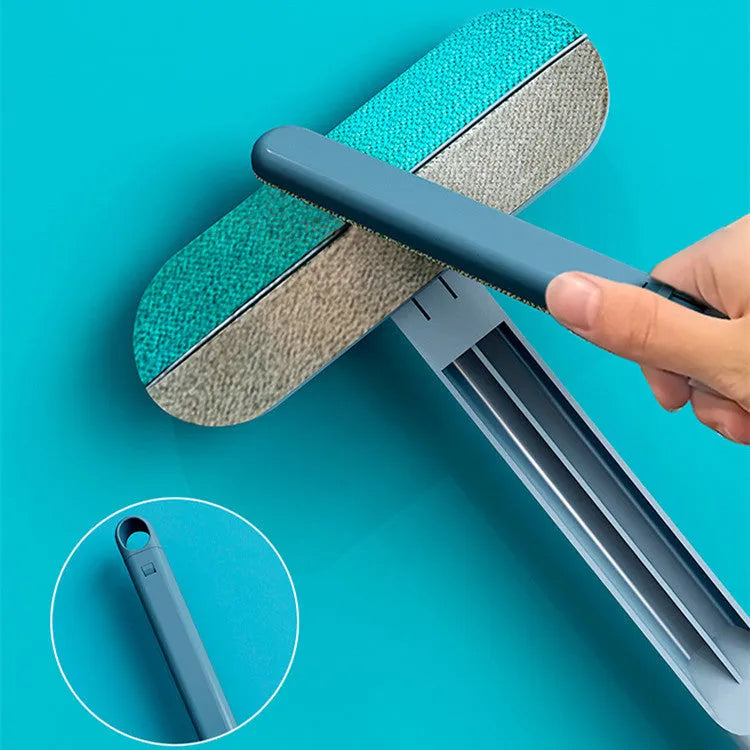 Multifunctional hair removal brush with flannel surface for pet hair and screen cleaning
