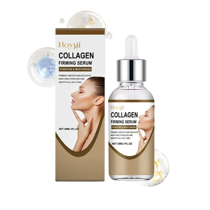 Collagen Firming Care Solution 30ml serum bottle measuring 2.8 x 2.8 x 10.3 cm