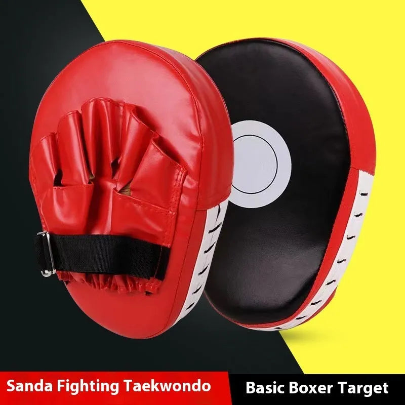 Boxing target punch mitts in curved and flat designs for martial arts training