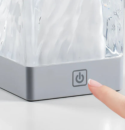 Crystal touch control desk lamp with USB connection and multiple colour lighting options