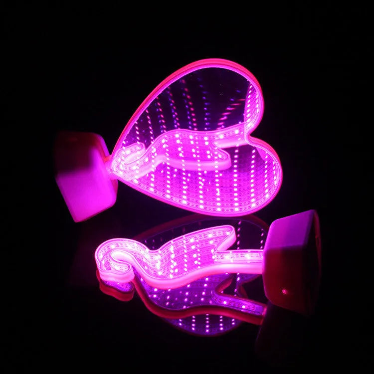 LED double-sided love tunnel light with rose red illumination showing compact plastic construction