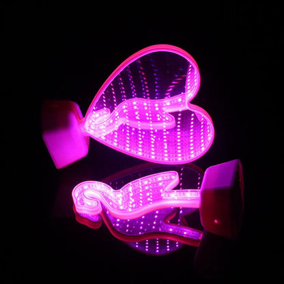 LED double-sided love tunnel light with rose red illumination showing compact plastic construction