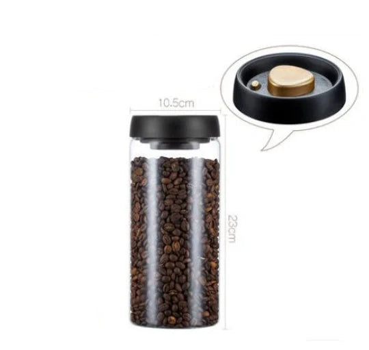 Premium vacuum sealed glass canister set for coffee and dry food storage
