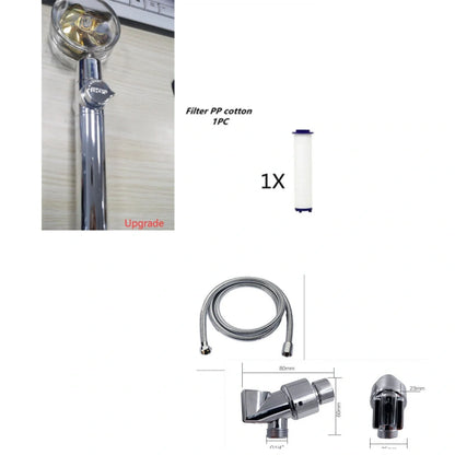 Turbo Propeller Shower Head with 360° fan extension and holder for a luxurious shower experience