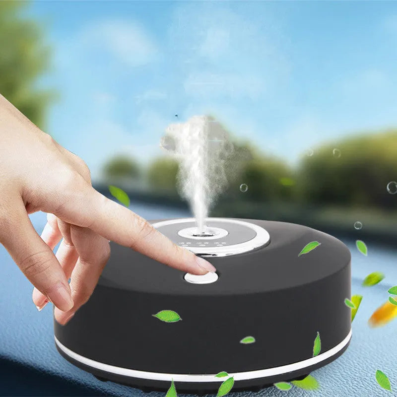 Car USB aromatherapy machine with spray holder in black, white or grey colours