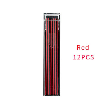 Boxed mechanical pencil replacement lead in nine colours including rainbow style, 12 pieces per pack