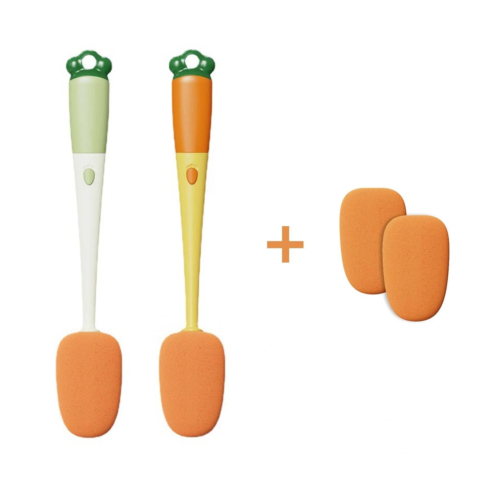 3-in-1 multifunctional cleaning brush set with carrot design for cups and bottles