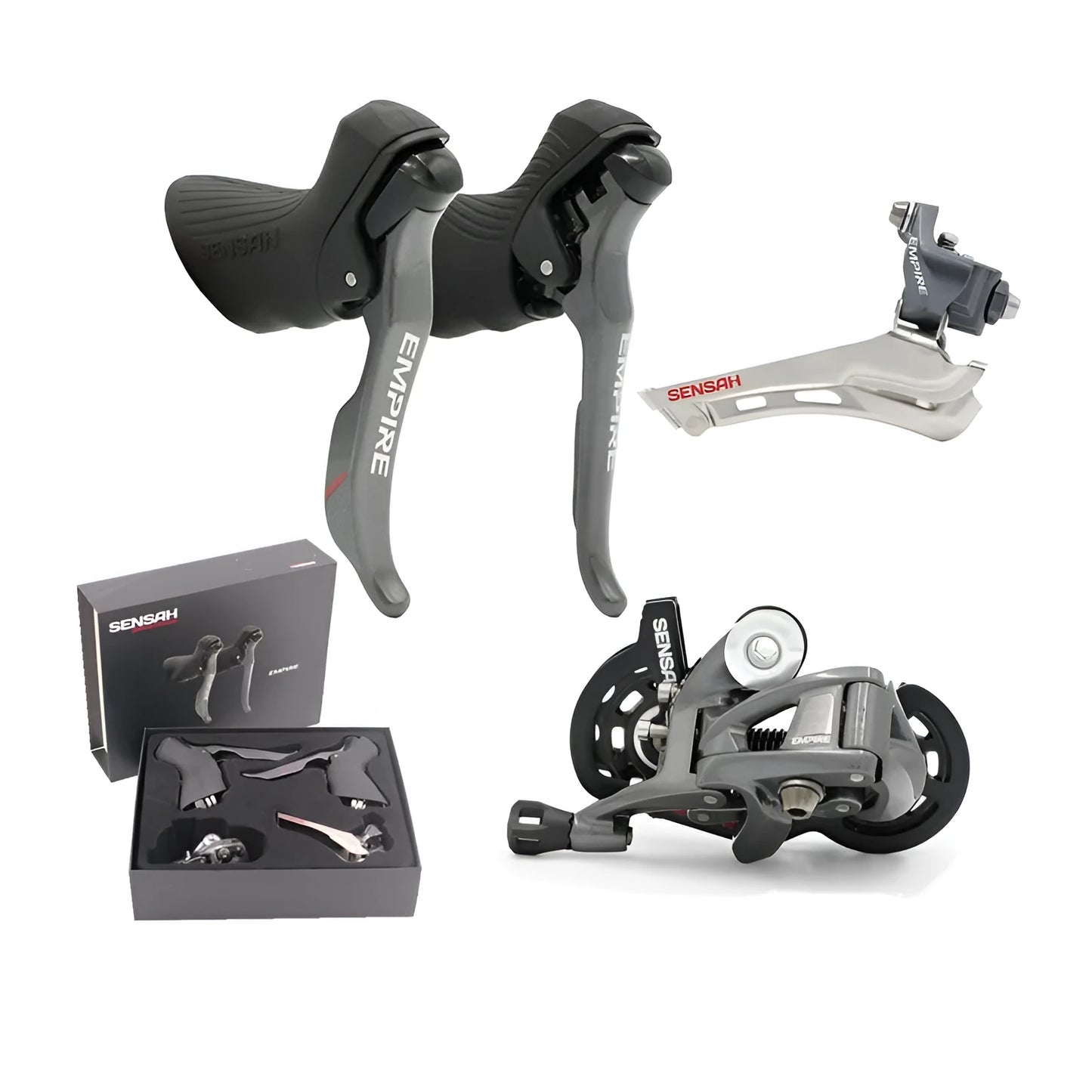 Road bike 11-speed transmission kit with aluminium alloy derailleurs and inner cable routing shifter