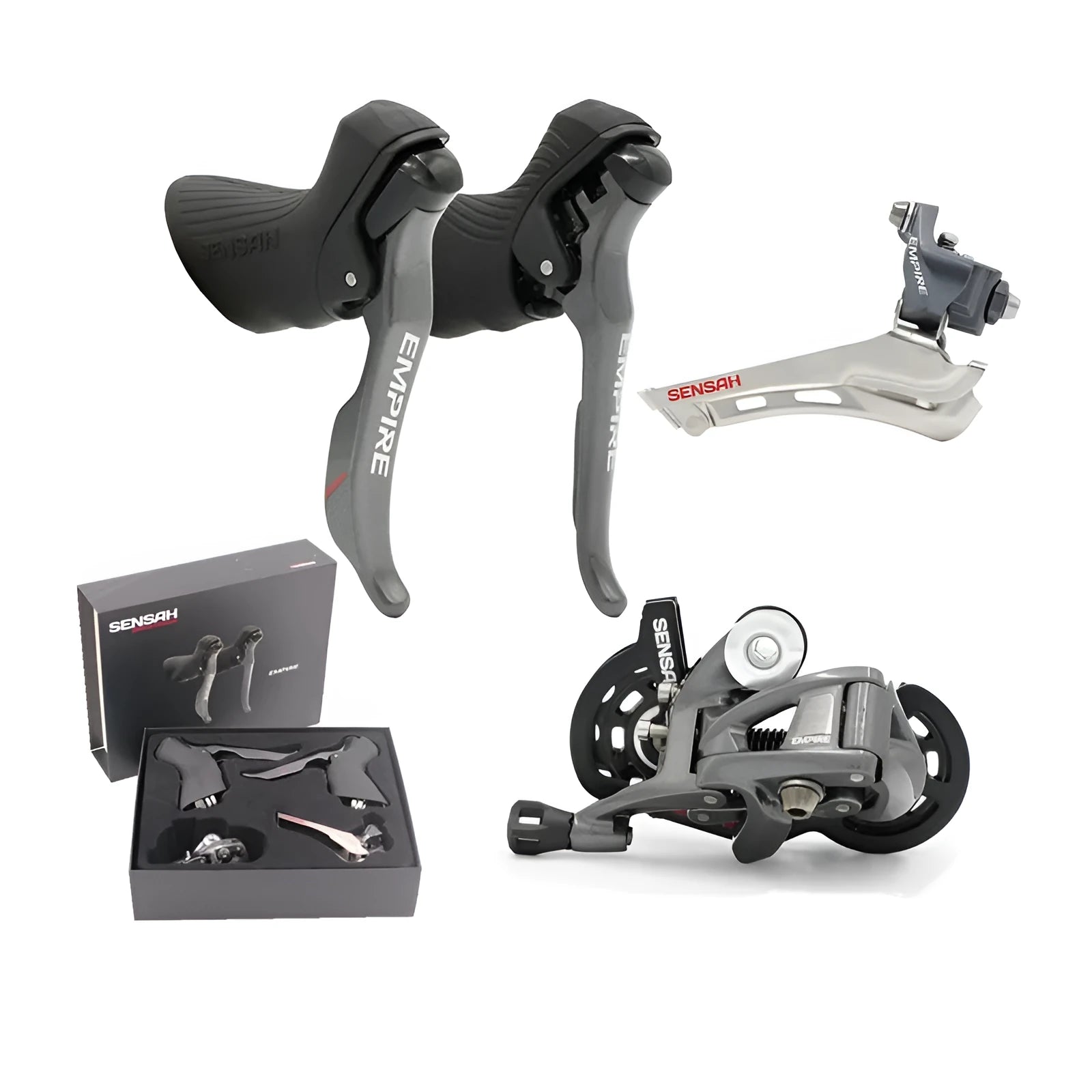 Road bike 11-speed transmission kit with aluminium alloy derailleurs and inner cable routing shifter