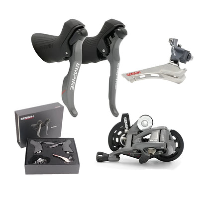 Road bike 11-speed transmission kit with aluminium alloy derailleurs and inner cable routing shifter