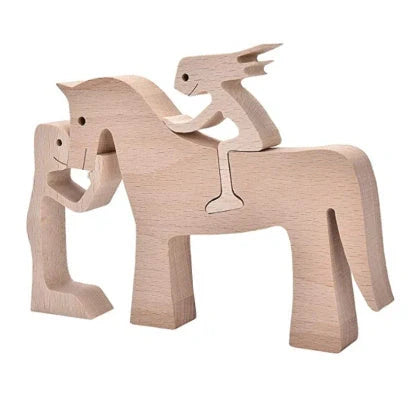 Nordic style wooden office desktop ornament with polished finish and bionic animal design