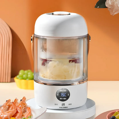 Smart electric stew cooker with transparent visual version showing Gao Peng glass inner liner