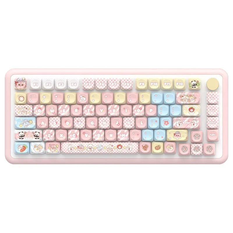 Doll anime character mechanical keyboard keycaps set with sublimation printing in colourful designs