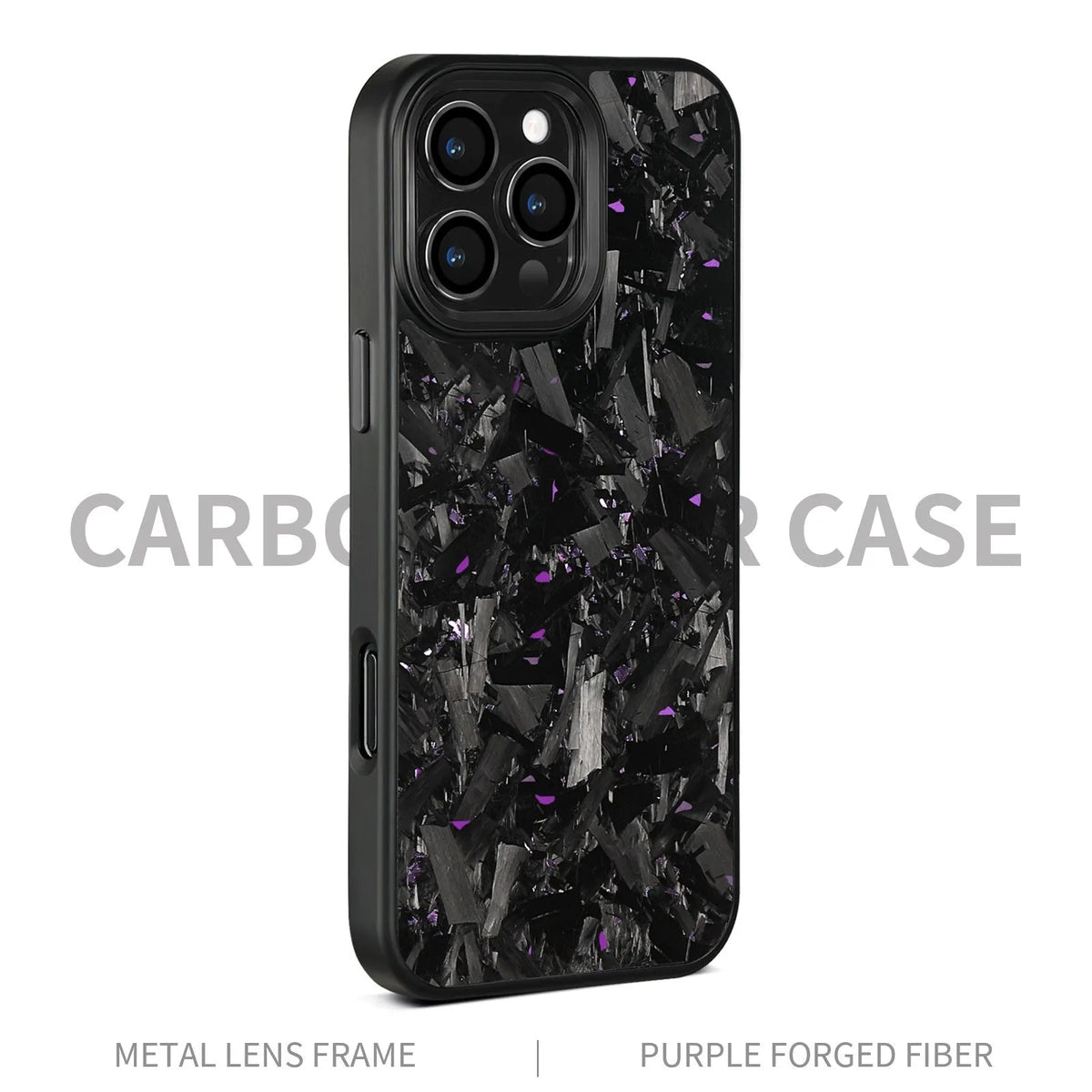 Metal frame forged pattern mobile phone protective shell in black with carbon fibre texture and magnetic function