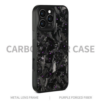 Metal frame forged pattern mobile phone protective shell in black with carbon fibre texture and magnetic function