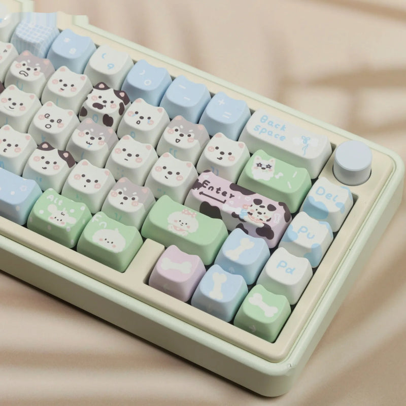 Cat Puppy PBT sublimation key cap full set includes 1 set of key caps applicable to universal mechanical keyboards for gaming and typing