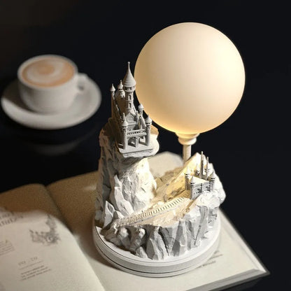 White composite gypsum table lamp with wire control switch for bedroom use