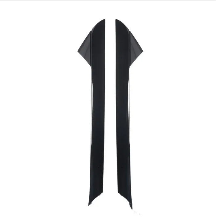 Black Ford front windscreen exterior trim panel set with part codes BB5Z-7803144-AA and BB5Z-7803145-AA.