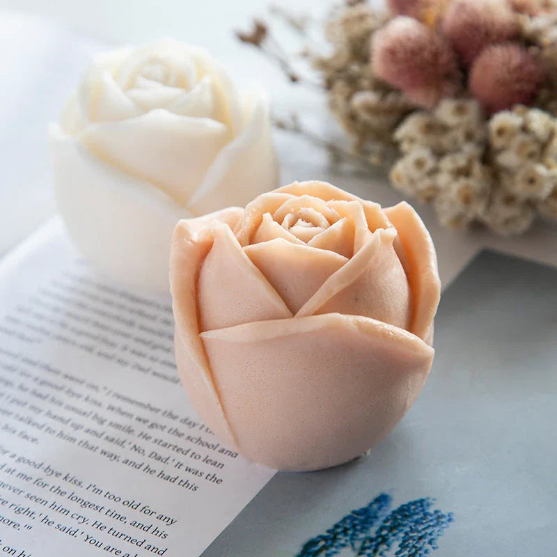 Versatile silicone rose-shaped mold for crafting candles, soaps, chocolates, and more
