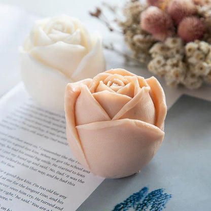 Versatile silicone rose-shaped mold for crafting candles, soaps, chocolates, and more