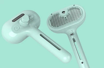 Premium Self-Cleaning Pet Grooming Brush with Angled Bristles and Misting Humidifier for Effortless Detangling and Conditioning