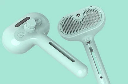Premium Self-Cleaning Pet Grooming Brush with Angled Bristles and Misting Humidifier for Effortless Detangling and Conditioning