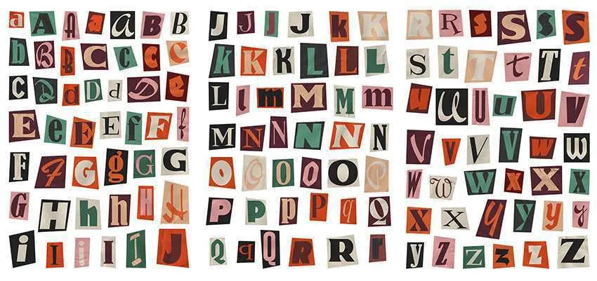 English letters and numbers symbol label stickers set showing alphabet collections and week words for organisation