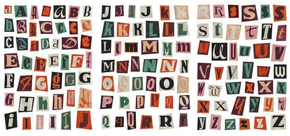 English letters and numbers symbol label stickers set showing alphabet collections and week words for organisation