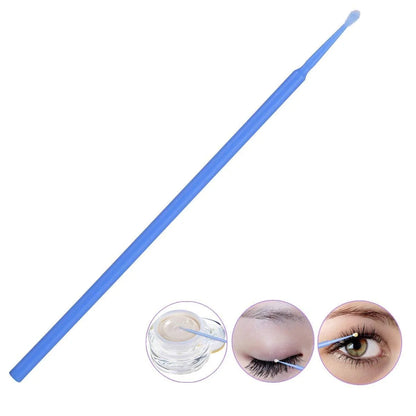 Disposable micro applicator brushes with coloured plastic handles and bendable cotton swab tips